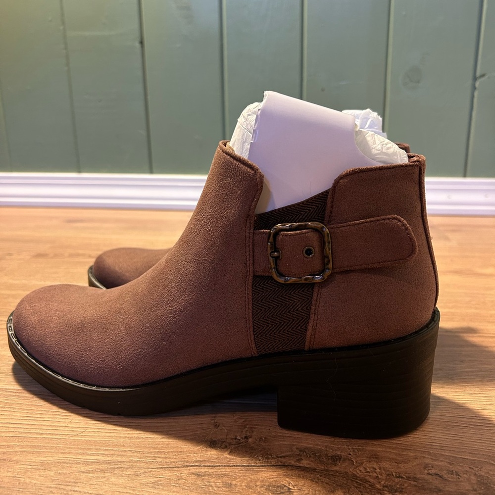 Bzees Brown Ankle Boots with Buckle